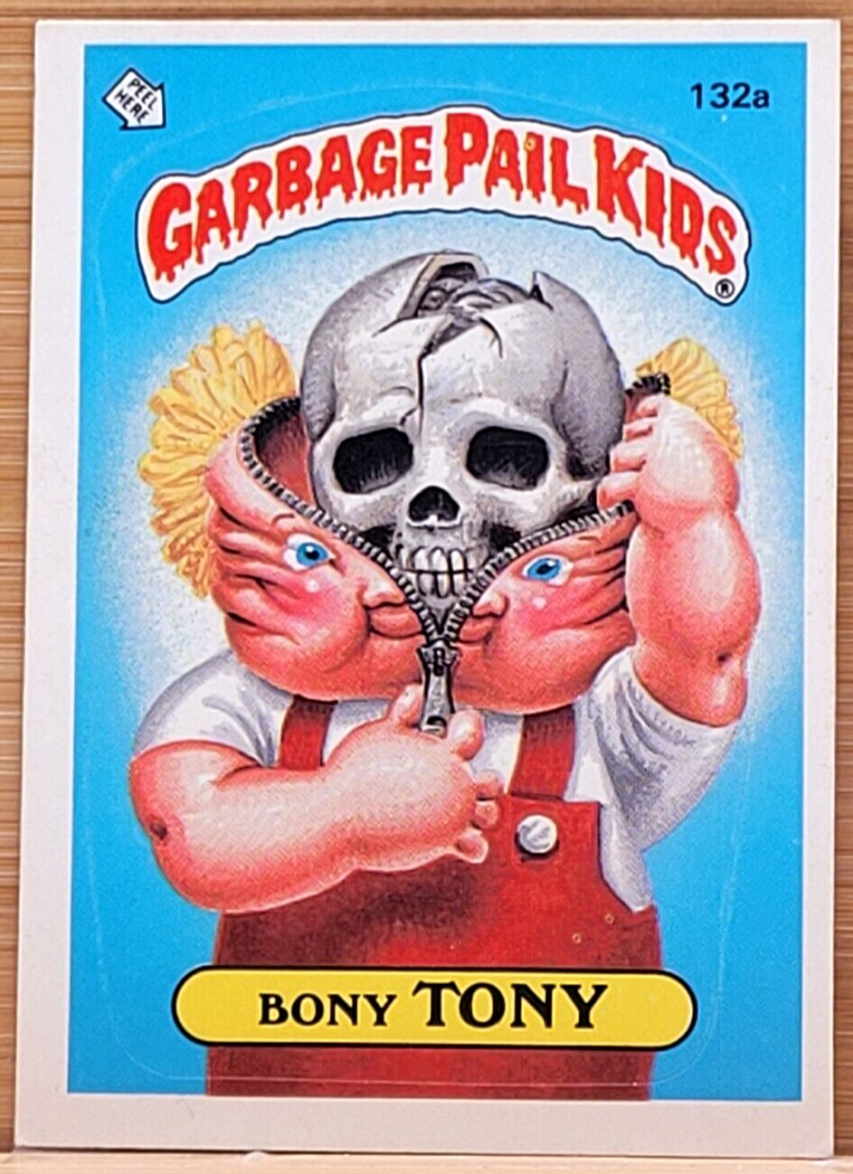1986 TOPPS GARBAGE PAIL KIDS BONY TONY 132A MULTIPLE WHITE CIRCLES ERROR CARD