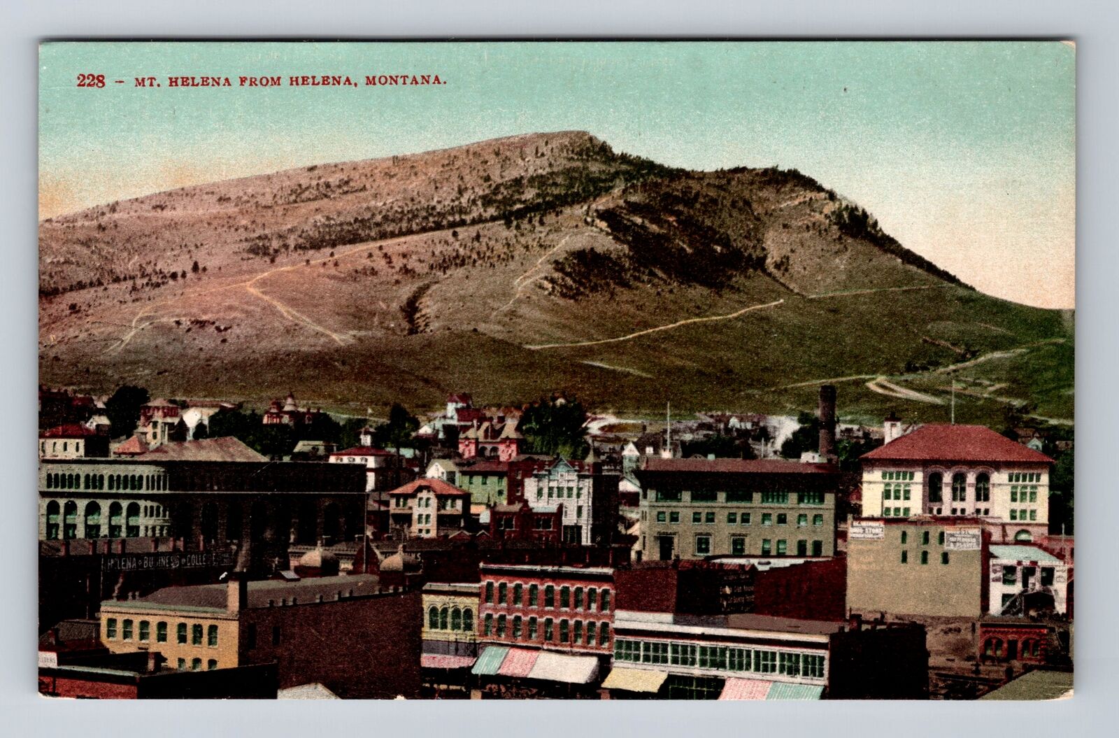 Helena MT-Montana, View Of Mt Helena From City, Antique, Vintage Postcard