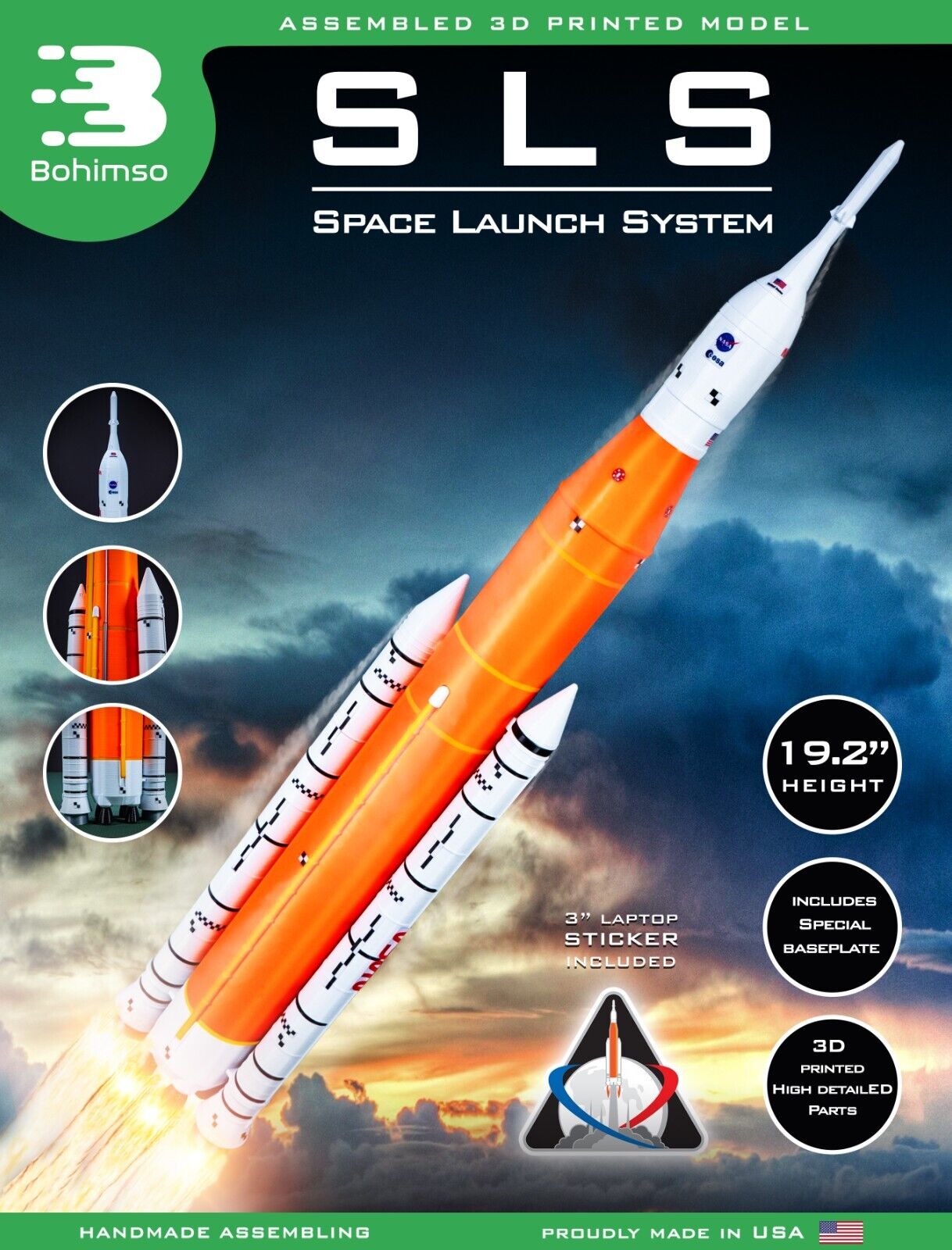 SLS Rocket Space Launch System Artemis Plastic model Rocket Spacecraft