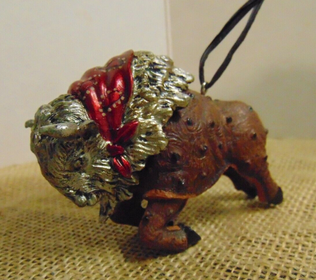 Water Buffalo w/ Red Bandana Christmas Ornament - Bobble Head