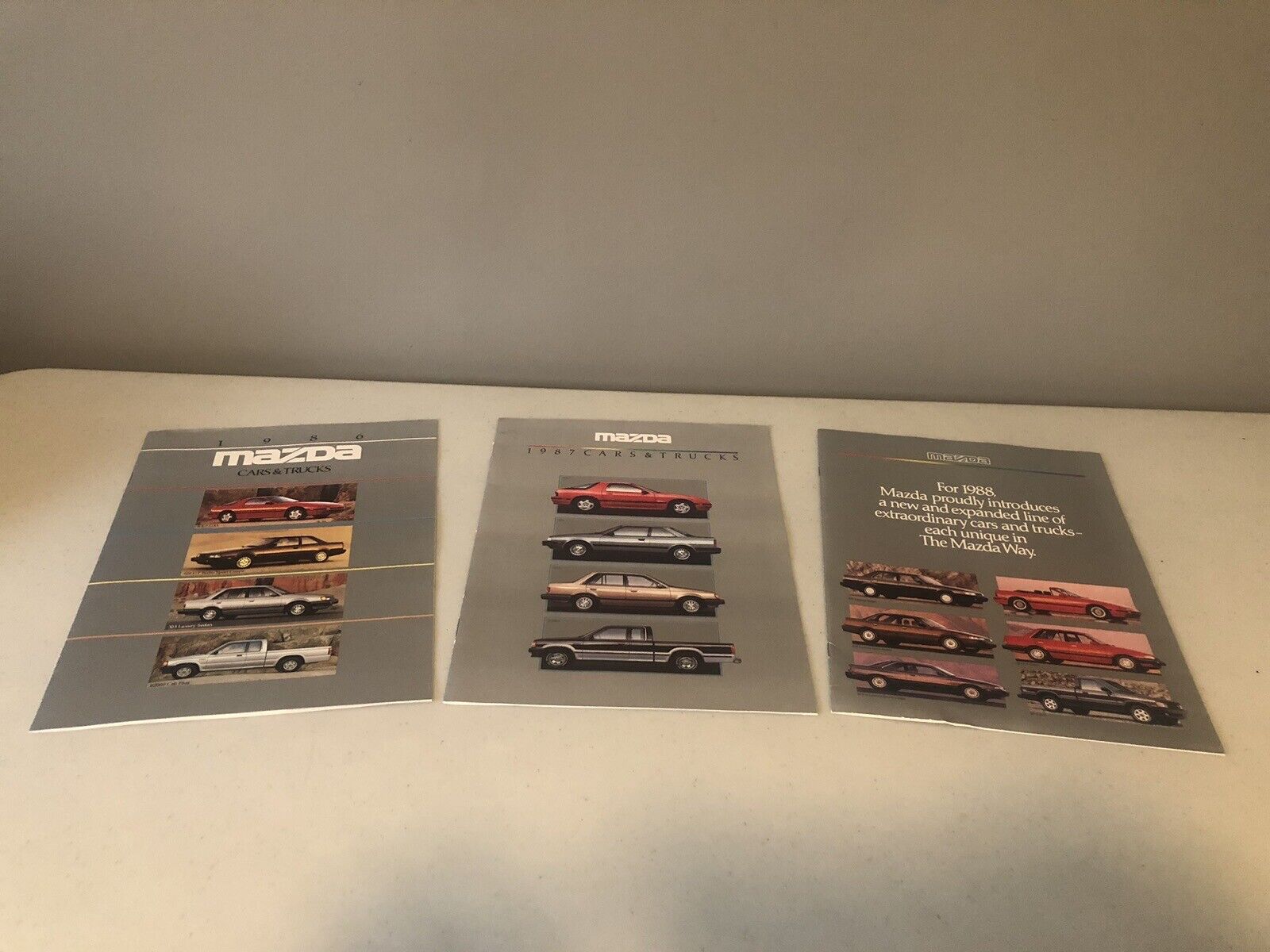 SUPER RARE 1986/1987/1988 Mazda Brochures. Lot Of 3.