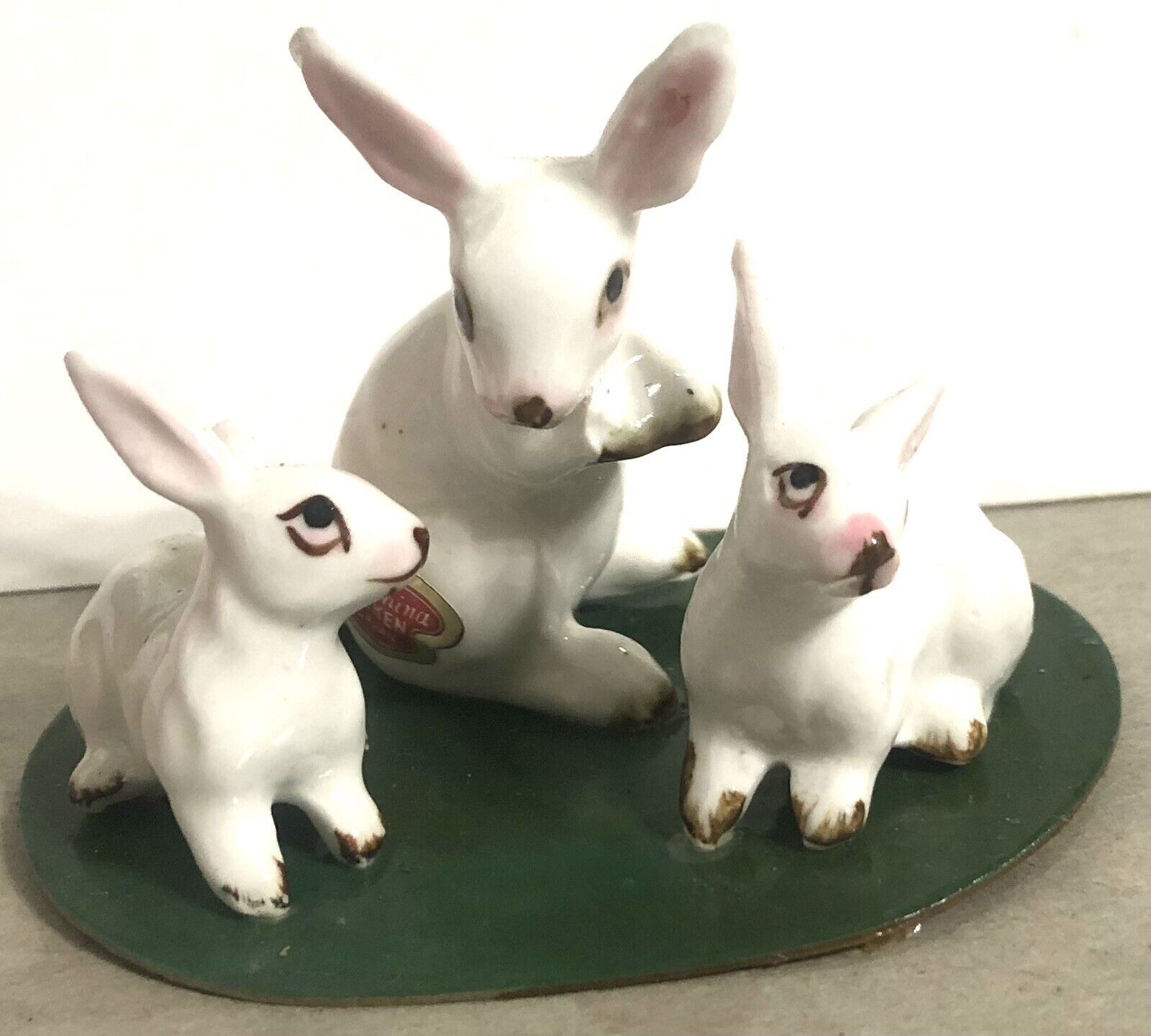 Vintage Shiken Japan Bone China Miniature Animal Figures - Rabbits EUC