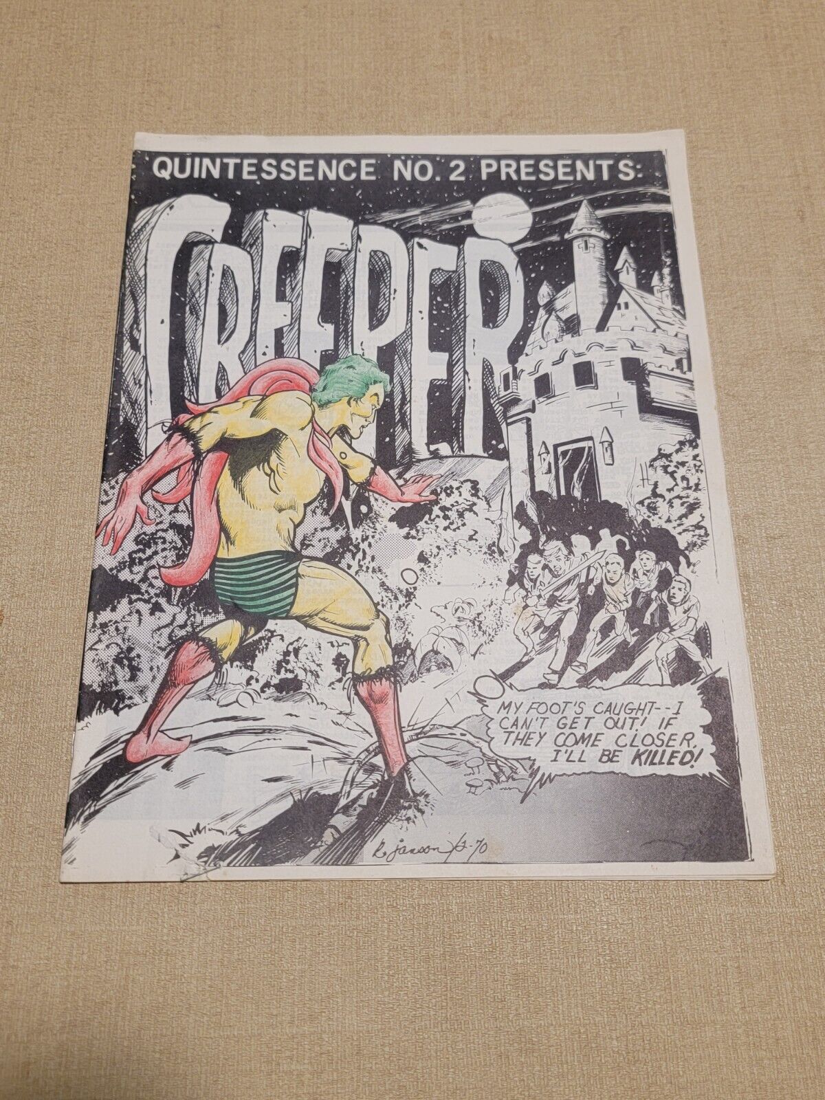 Quintessence #2 1970 The Creeper Cover Comic Fanzine Klaus Janson Dave Russell