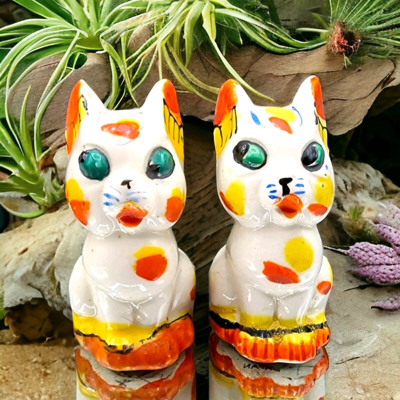Calico Cats Salt Pepper Shakers 1950s Japan Kitsch Kitchen Crazy Calico Kitty