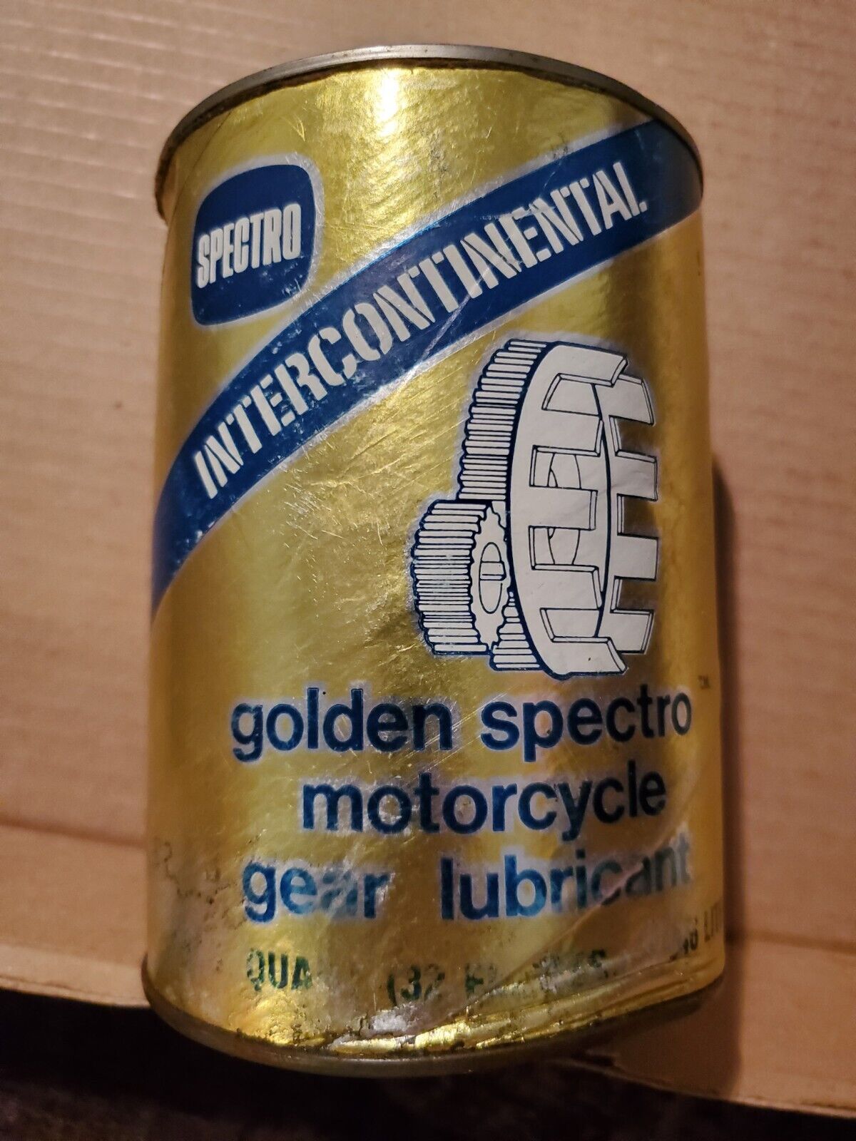 Vintage Spectro Full Oil Can, 1 Quart Good Condition