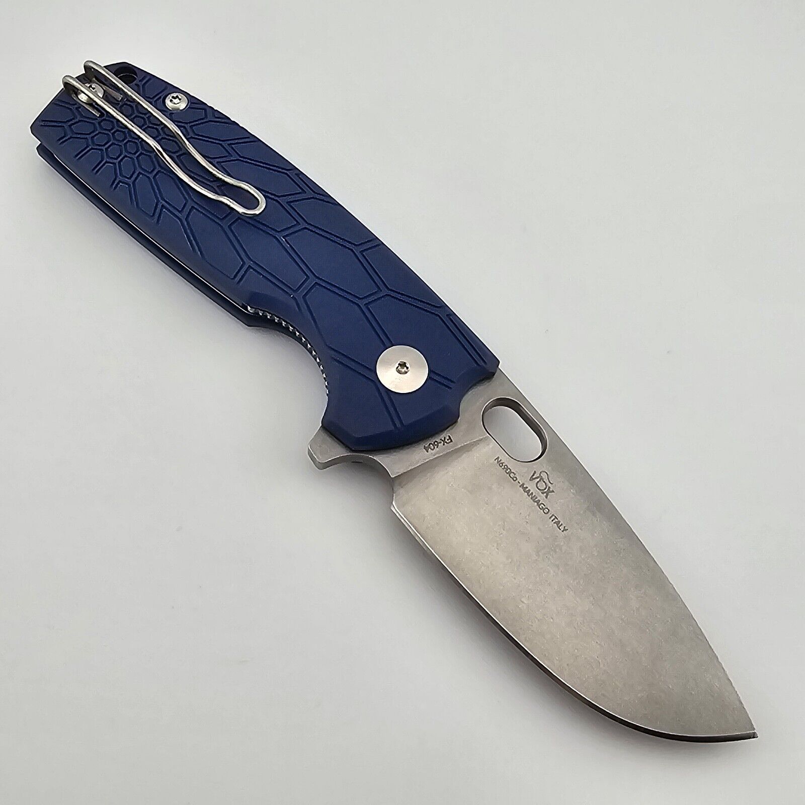 Fox Knives Jesper Voxnaes Core Folding Knife Blue FRN Handle N690 Blade FX-604BL