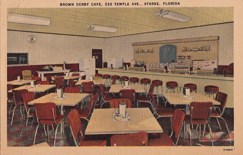 Postcard Brown Derby Cafe Starke FL 
