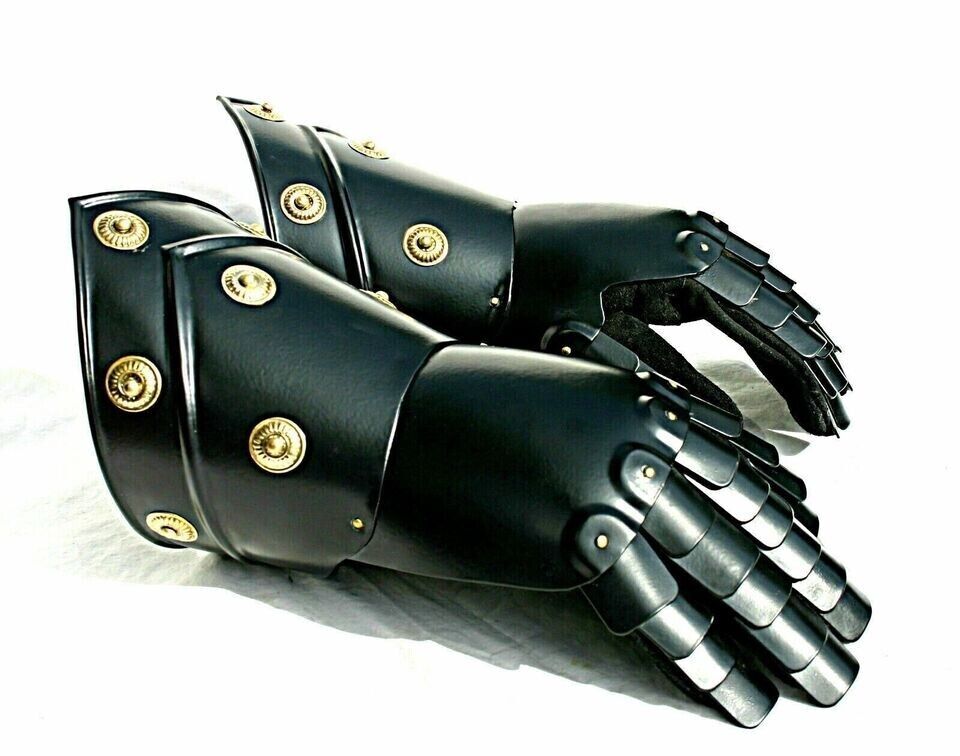 Medieval Knight Gauntlets Functional Armor Gloves Leather Steel SCA LARP Gloves
