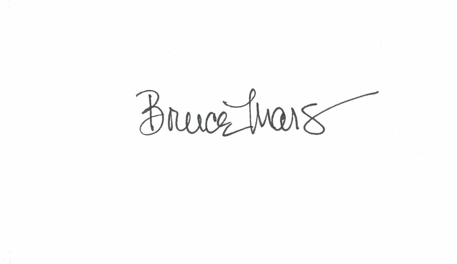 Bruce Mars signed autographed index card AMCo 11539