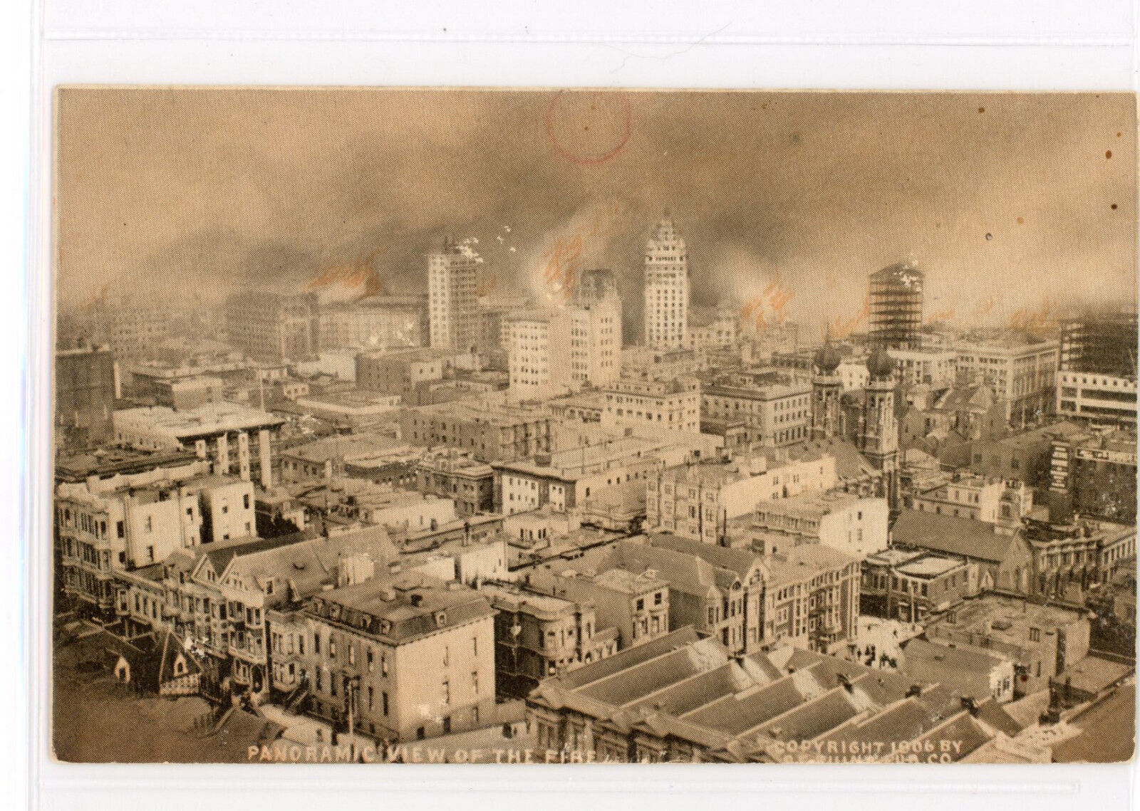 San Francisco Earthquake Fire, 1906 Rotograph postcard CA