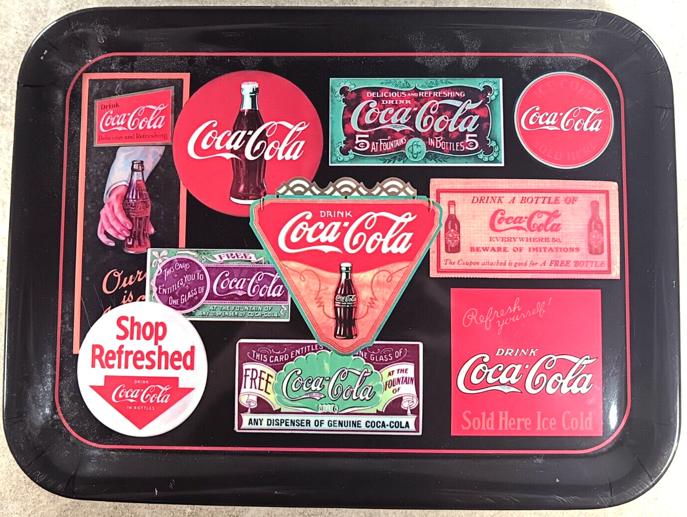 Coca Cola Plastic Serving Tray Sign Art Collectible Tray Vintage 1990\'s