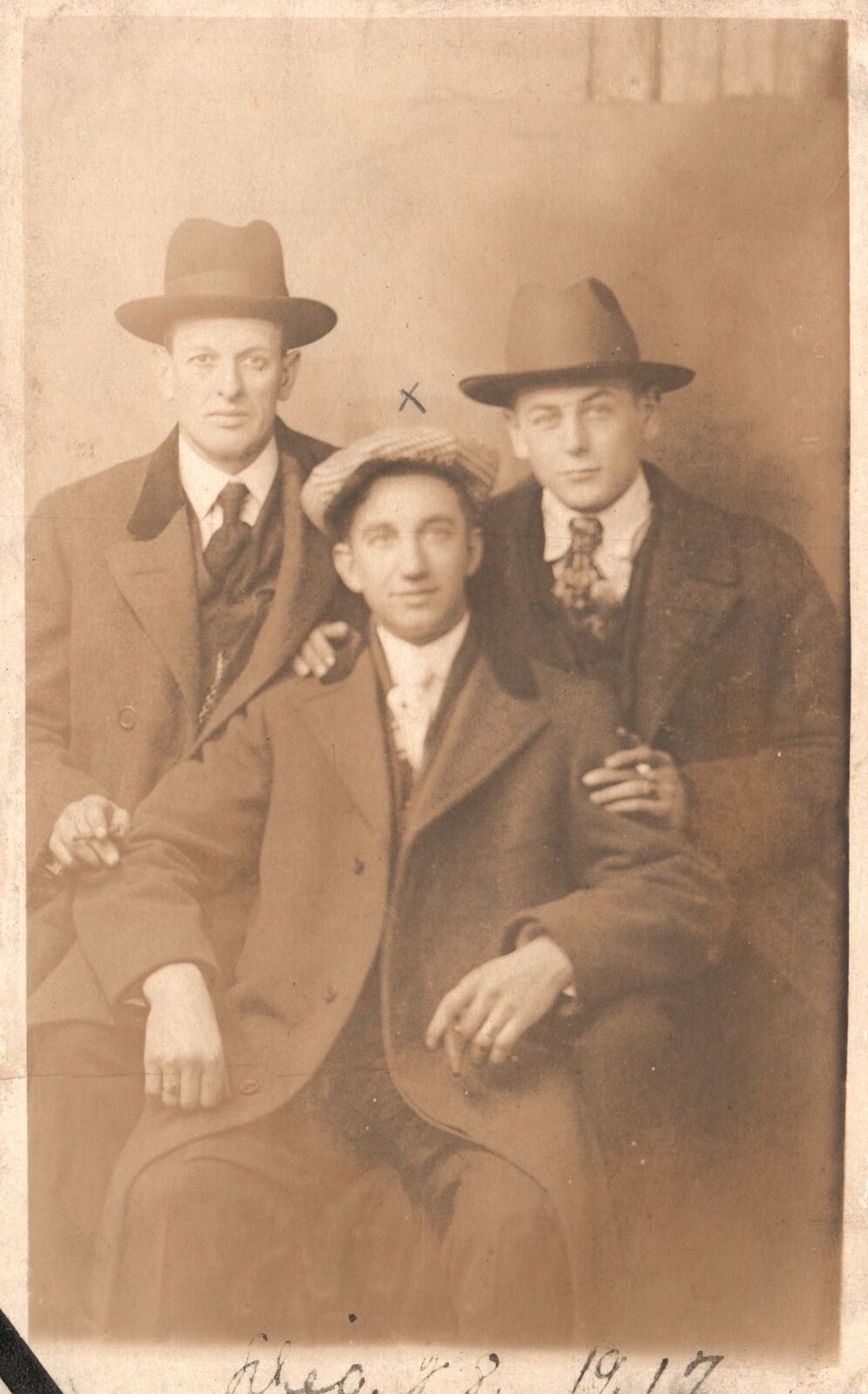 Vintage Postcard A Photo Of Three Gentlemen Portrait Captured Photo