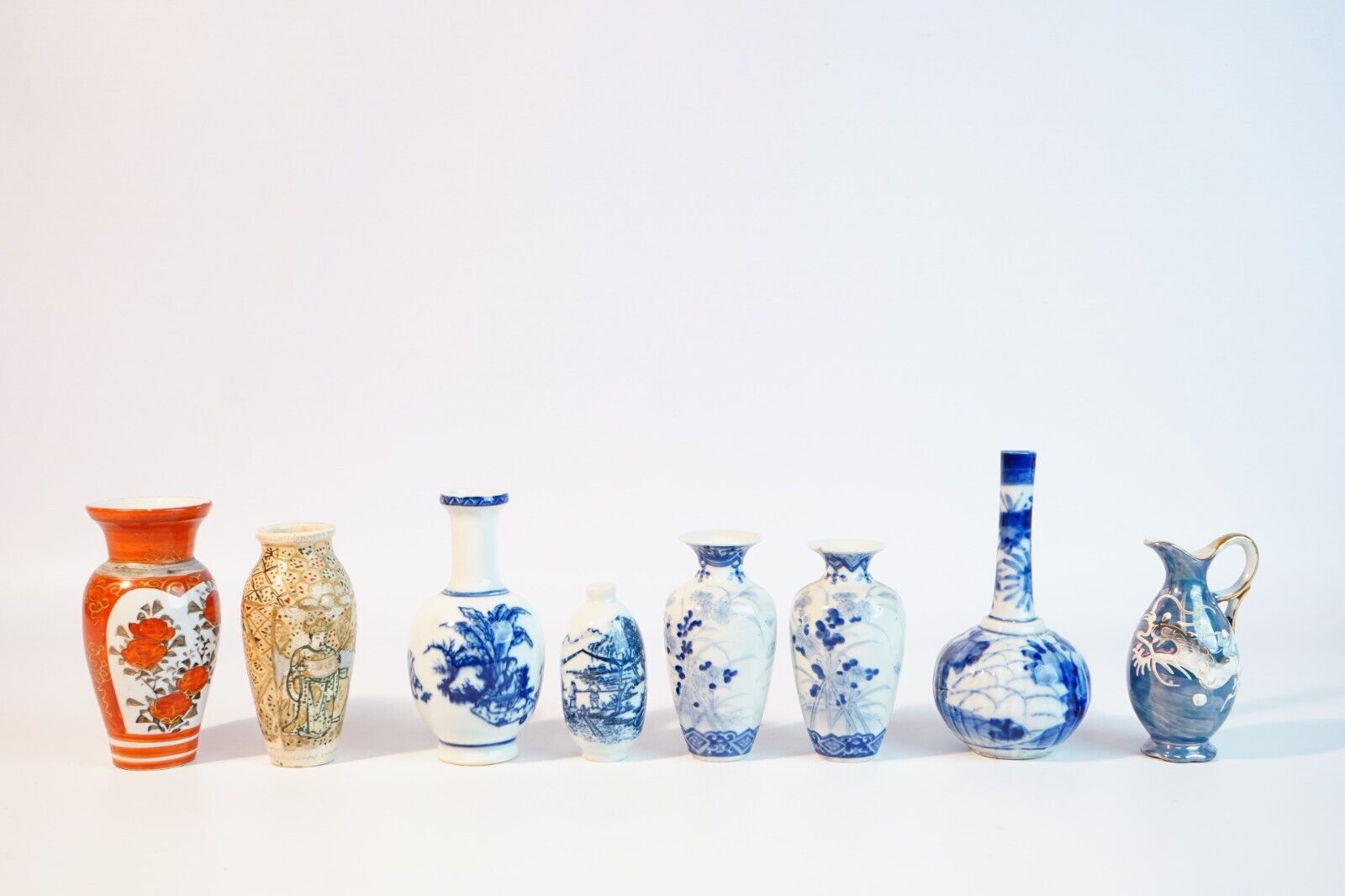 Lot of 8  Small Japanese Porcelain Vases