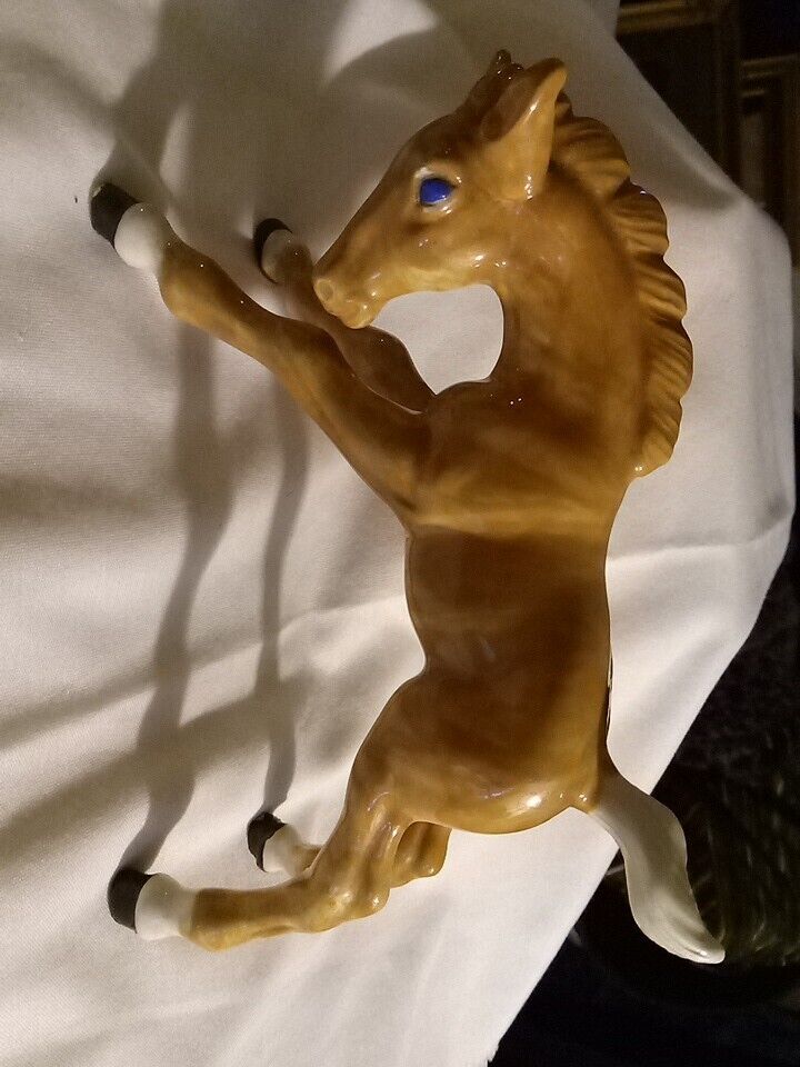Vintage Brown Porcelain Horse Figurine Numbered 4.5