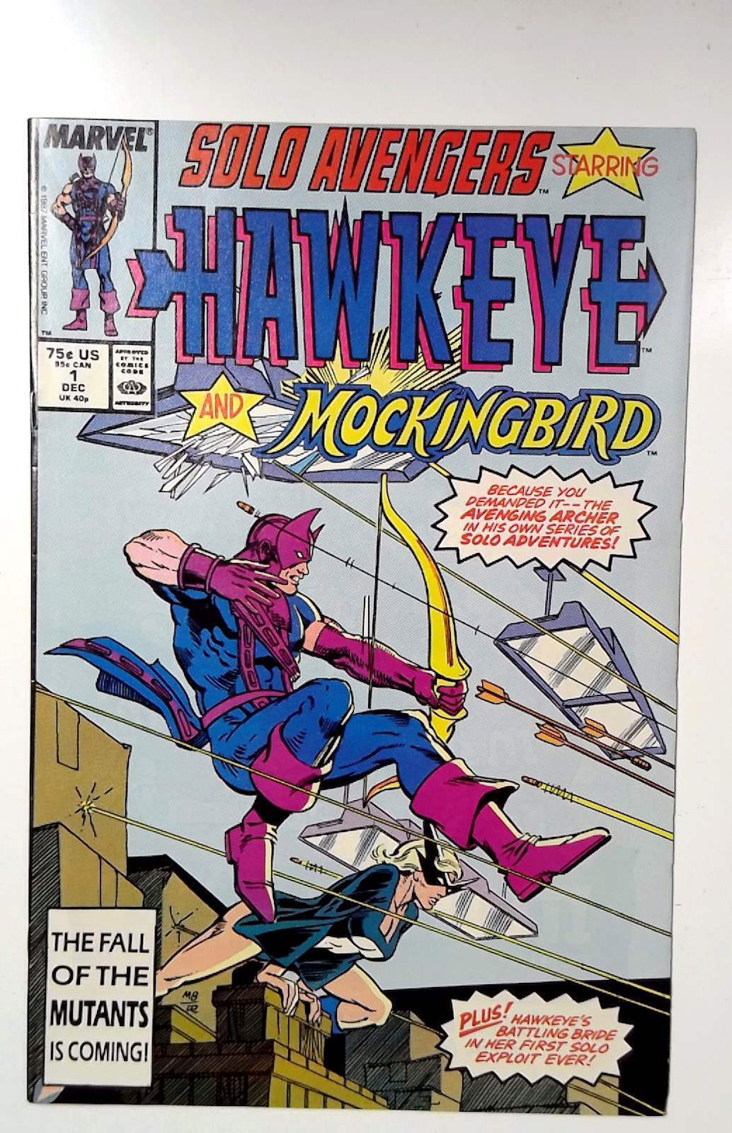 Solo Avengers #1 Marvel (1987) VF+ Hawkeye Mockingbird 1st Print Comic Book