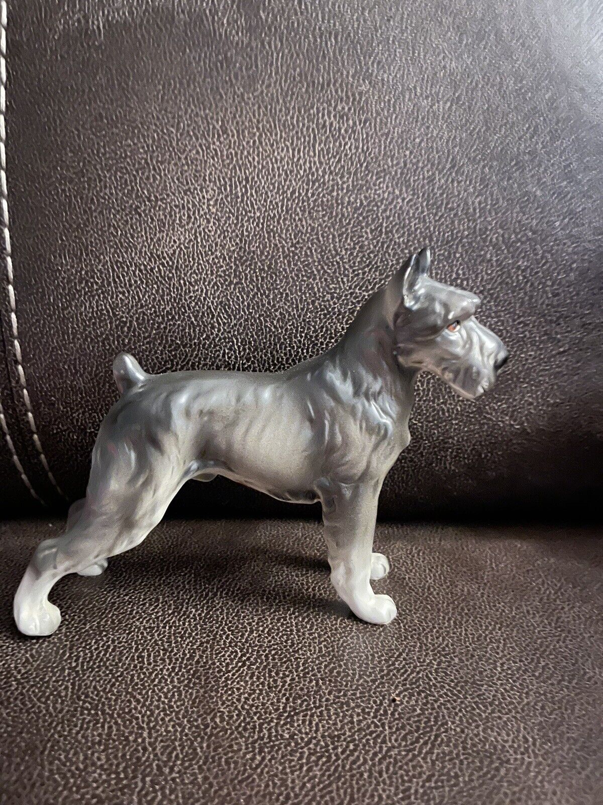 Vintage LEFTON Ceramic Dog Figurine GERMAN SCHNAUZER