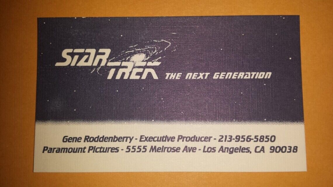 Gene Roddenberry - Authentic Original Business Card - Star Trek TNG