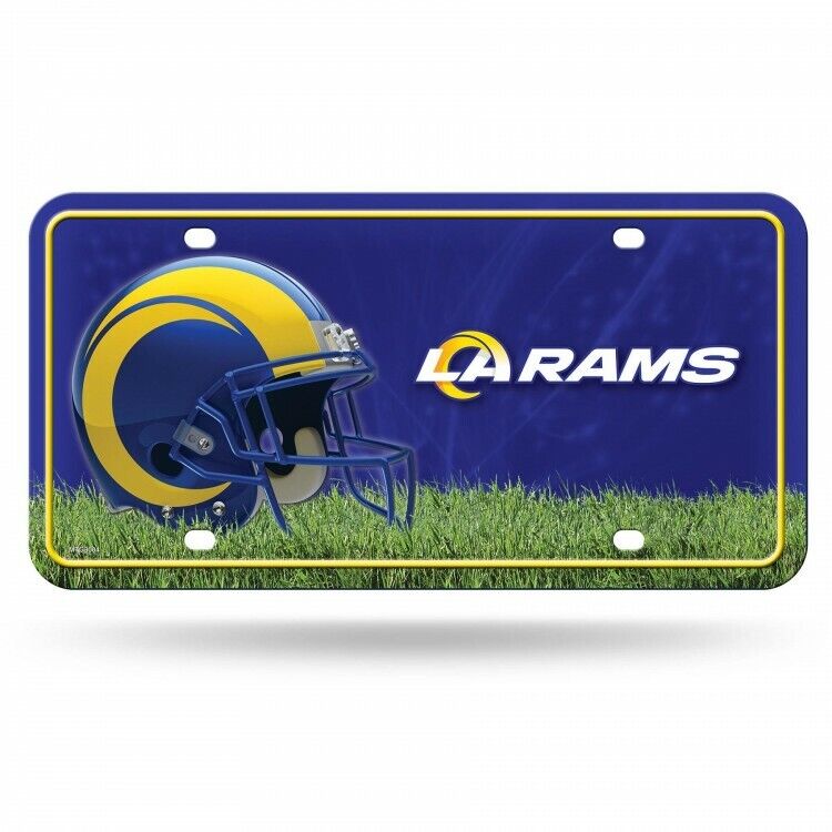 los angeles rams nfl football team logo helmet grass photo blue license plate