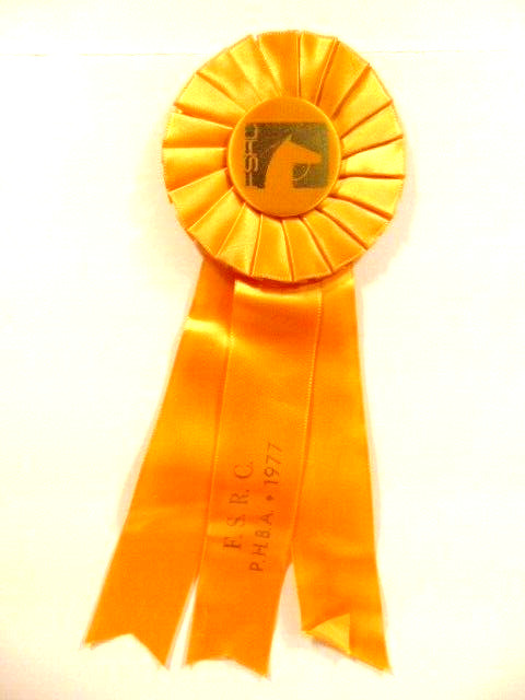 1977 F.S.R.C. / P.H.B.A. Horse Show / equestrian red award ribbon
