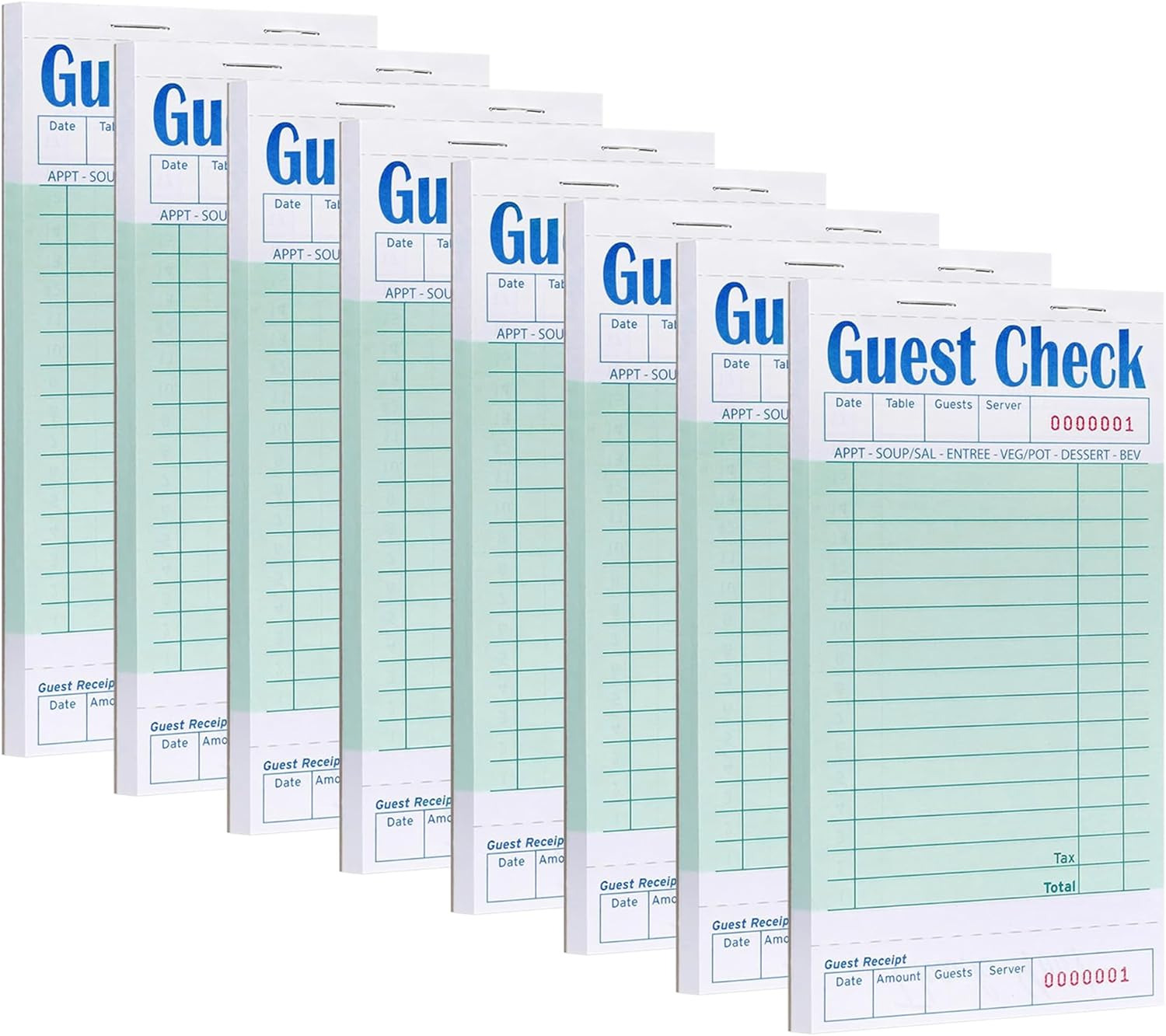 8 Pack Guest Checks Books,Server Note Pads Waiter Checkbook, Waitress Accessorie