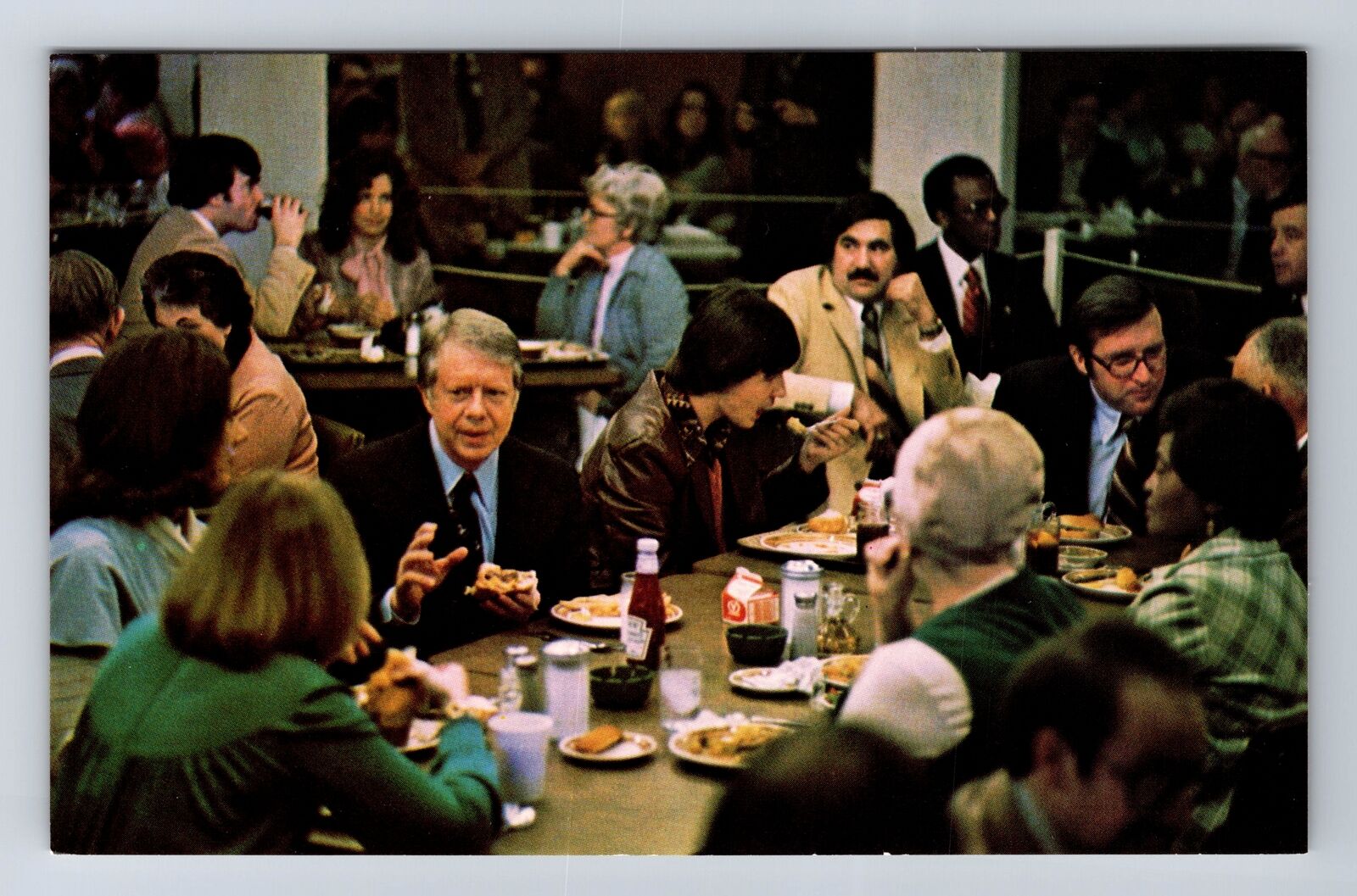 President Jimmy Carter, Constituents At Energy Meeting, People, Vintage Postcard