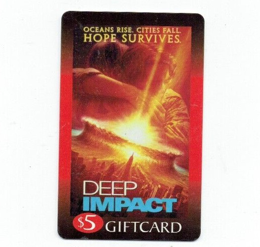 Blockbuster Gift Card 1998 Deep Impact -Dreamworks Movie- Collectible - No Value
