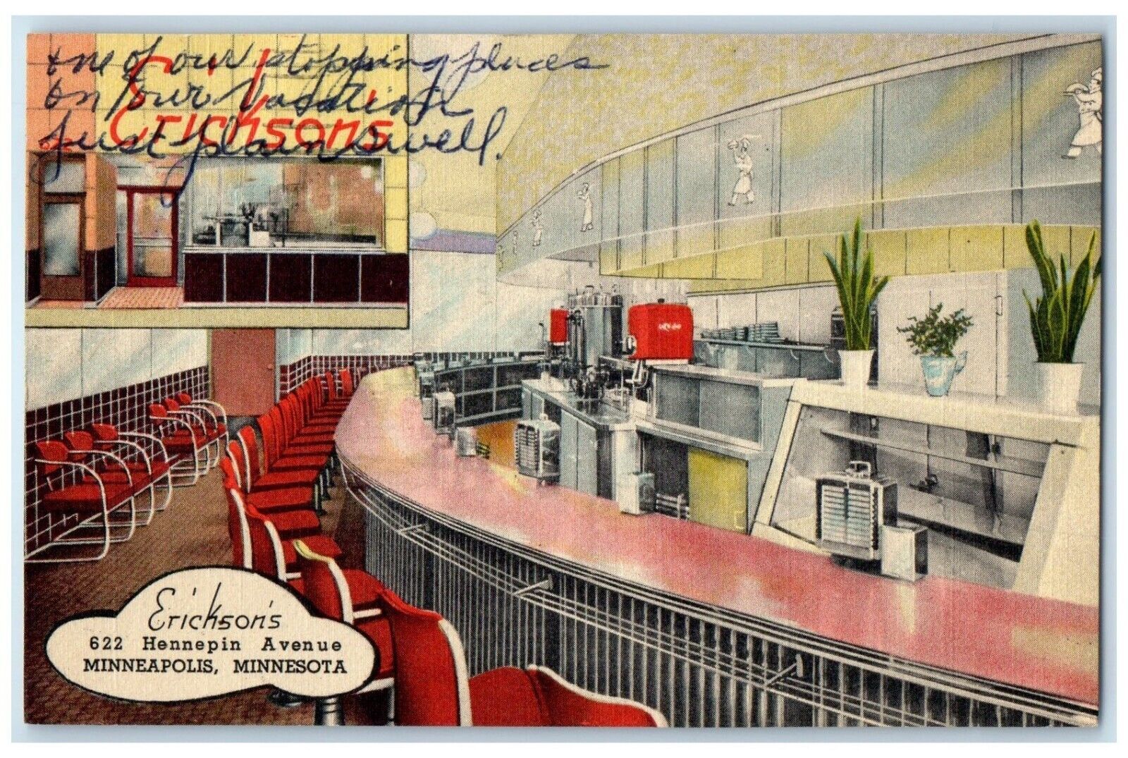 1948 Erickson's Hennepin Avenue Minneapolis Minnesota Vintage Antique Postcard