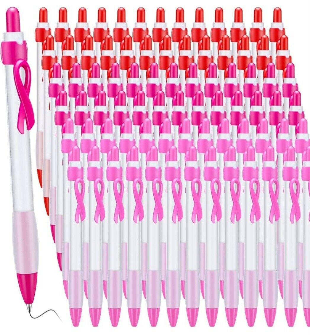 120 Pcs Breast Cancer /Cancer Awareness Pens Bulk / Retractable