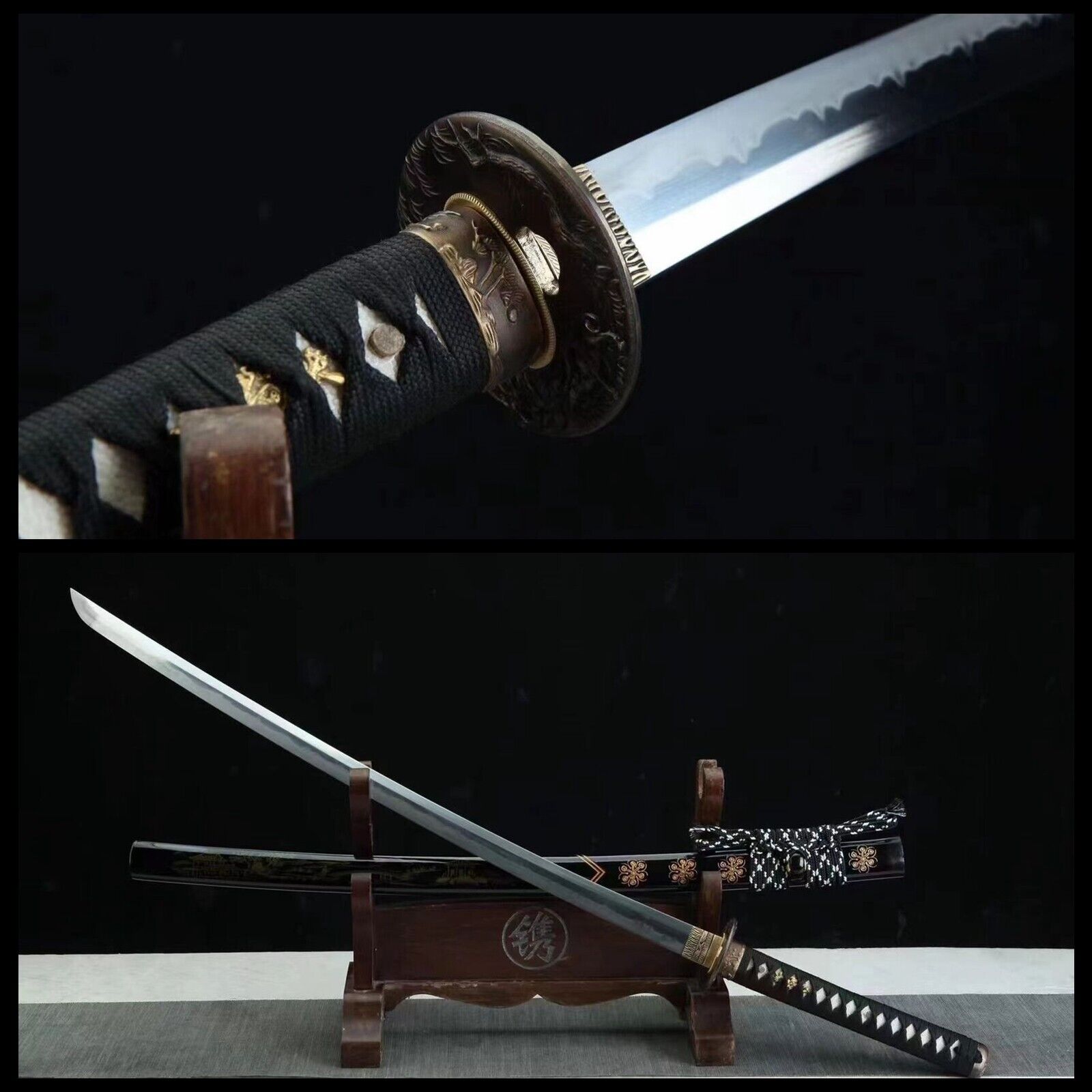 Clay Tempered T10 Steel Choji Hamon Japanese Samurai Sword Katana Razor Sharp