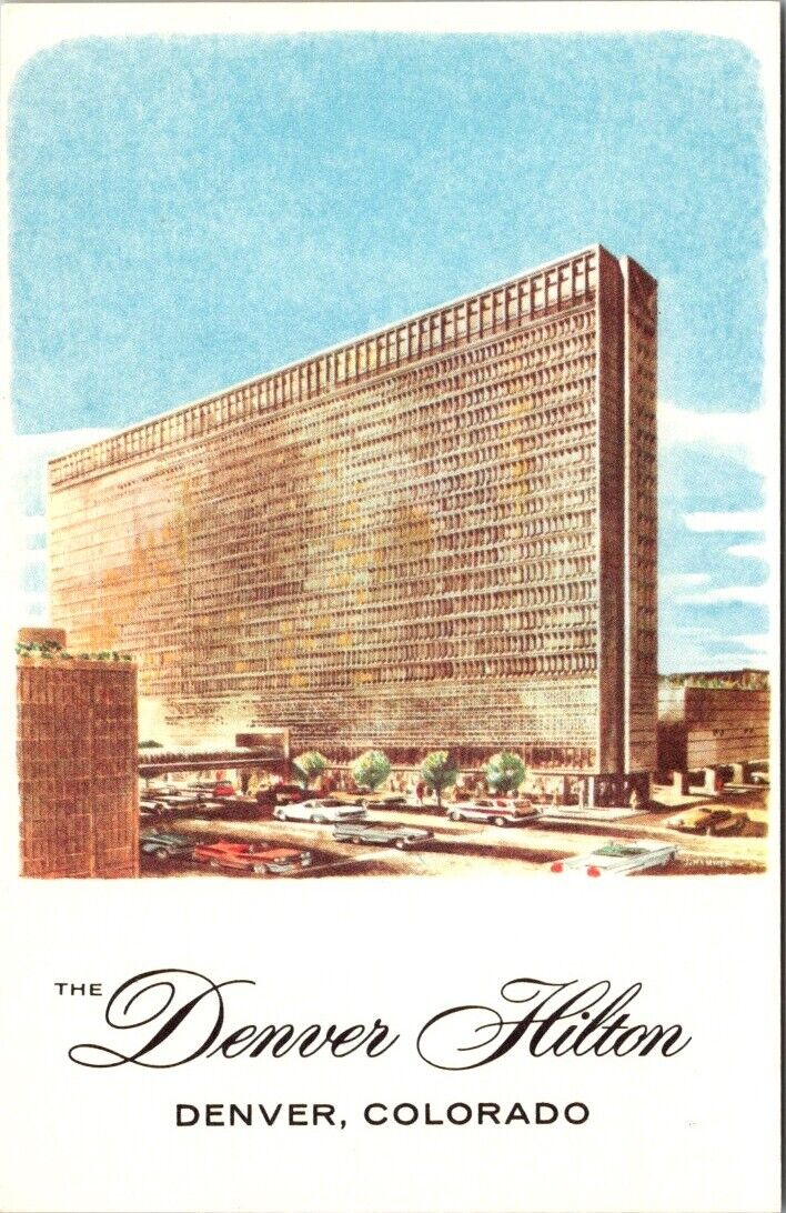 Postcard Colorado Denver The Denver Hilton Hotel Chrome Era Vintage Unposted 