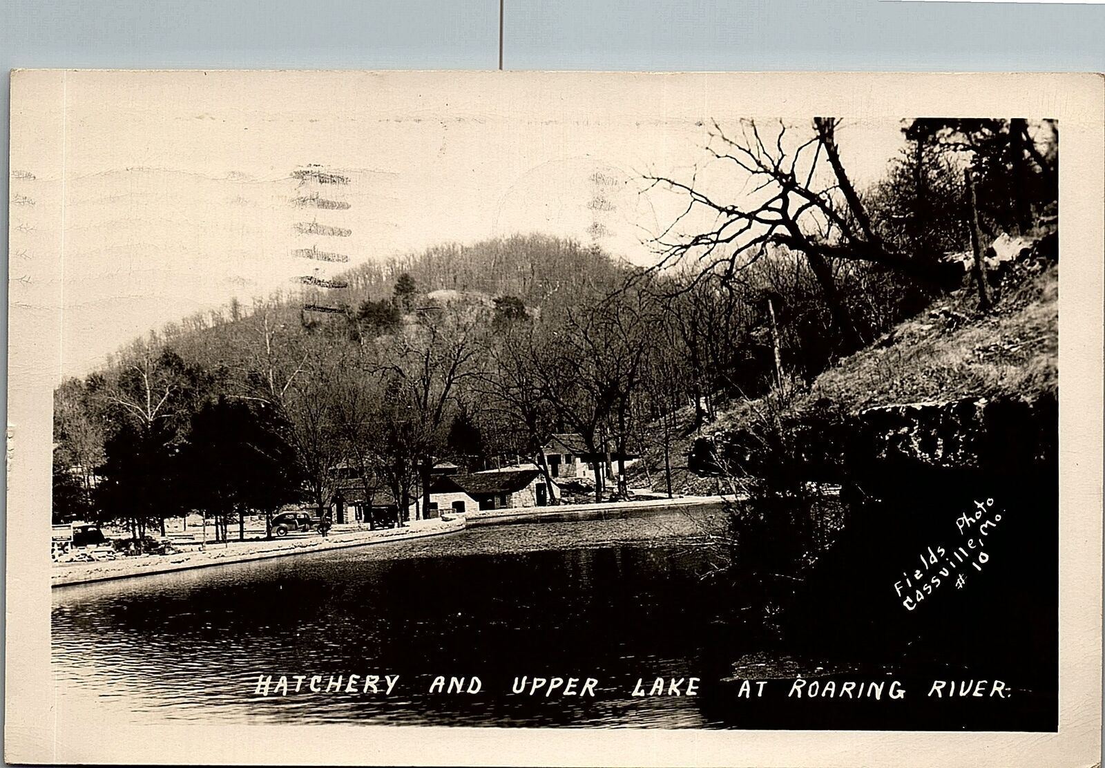 1930s CASSVILLE MISSOURI FISH HATCHERY LAKE ROARING RIVER RPPC POSTCARD 39-18