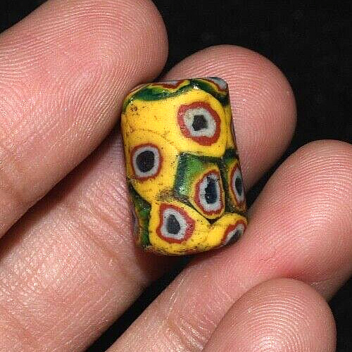Genuine Ancient Glass Mosaic Gabri Bead from Middle East in Perfect Condition