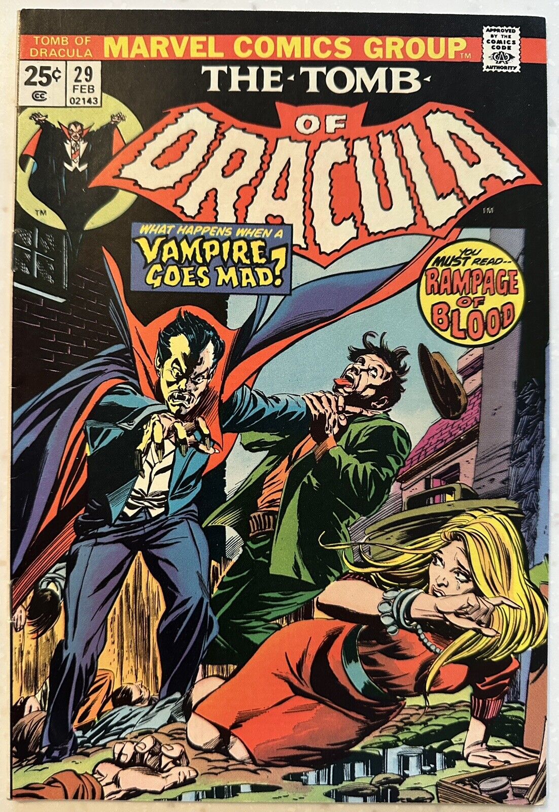 Tomb of Dracula #29 VF+ (1974) 🔑: Deaths of David Eshcol & Shiela Whittier