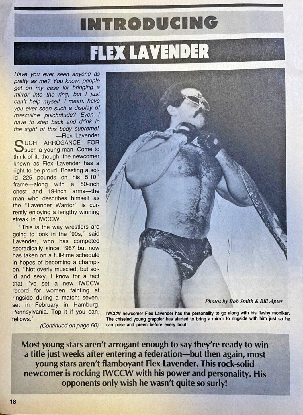 1992 Wrestler Flex Lavender Tommy Norton