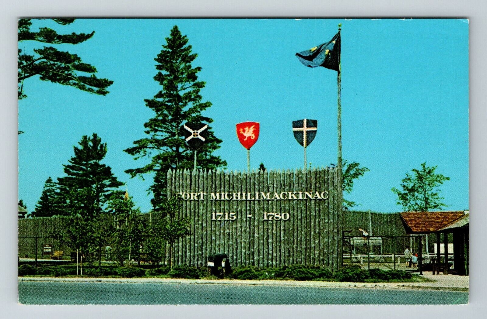 Mackinaw City MI-Michigan, Entrance Fort Michilimackinac  Vintage Postcard