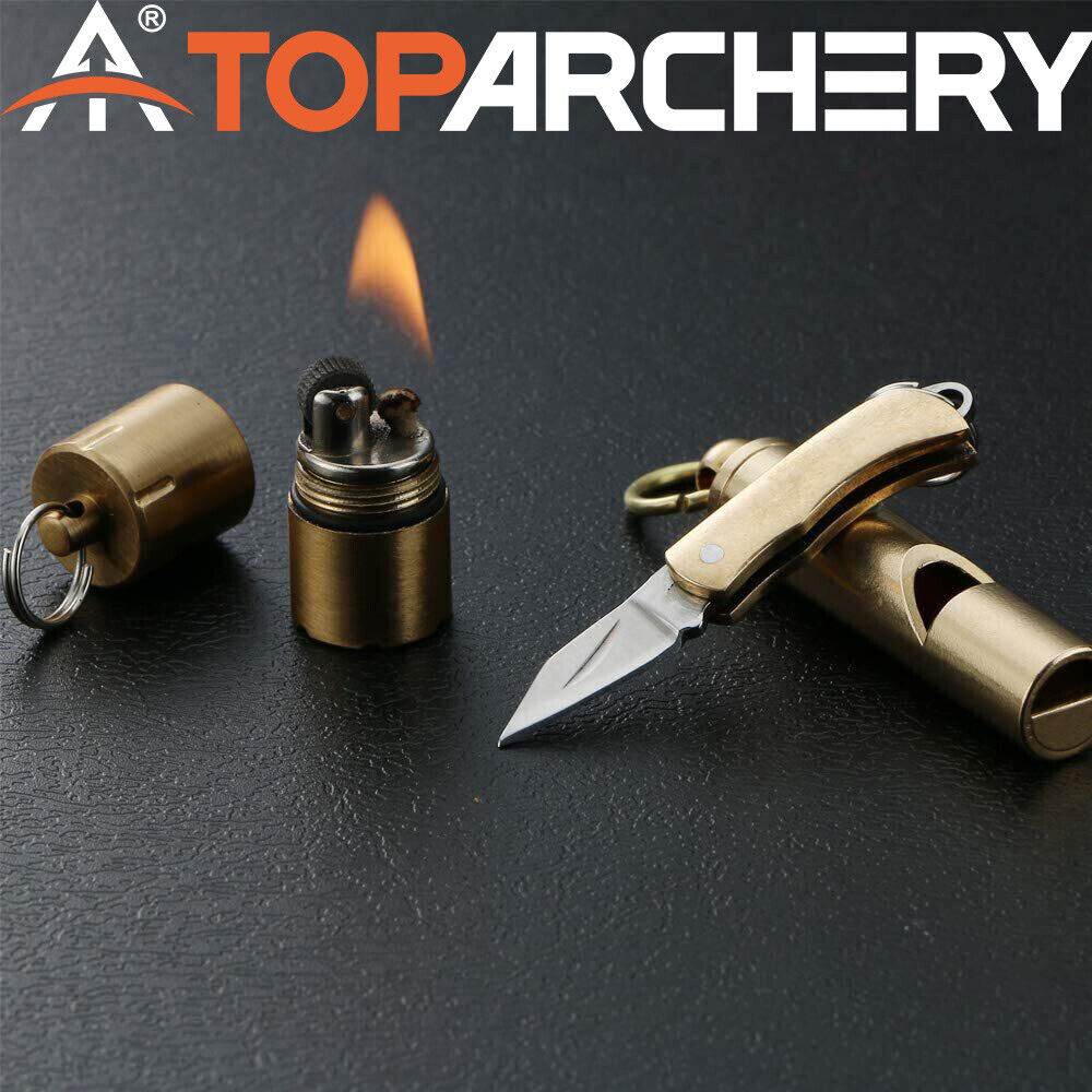 Portable Thumb Mini Lighter Pocket Knife Emergency Survival Tool Outdoor Camping