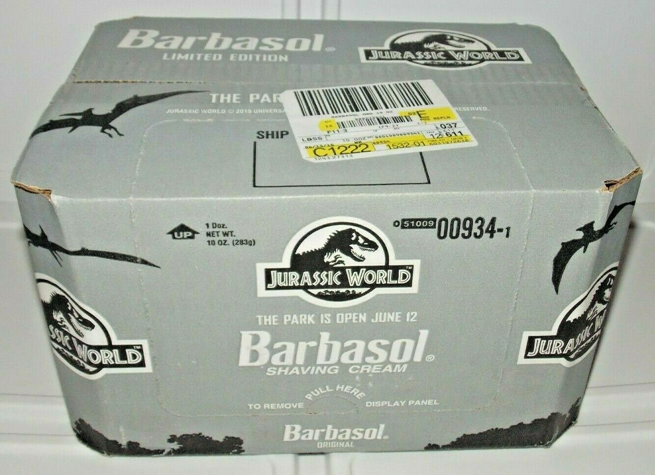 12PK Jurassic World Limited Edition Barbasol Original RED Shaving Cream Can Park
