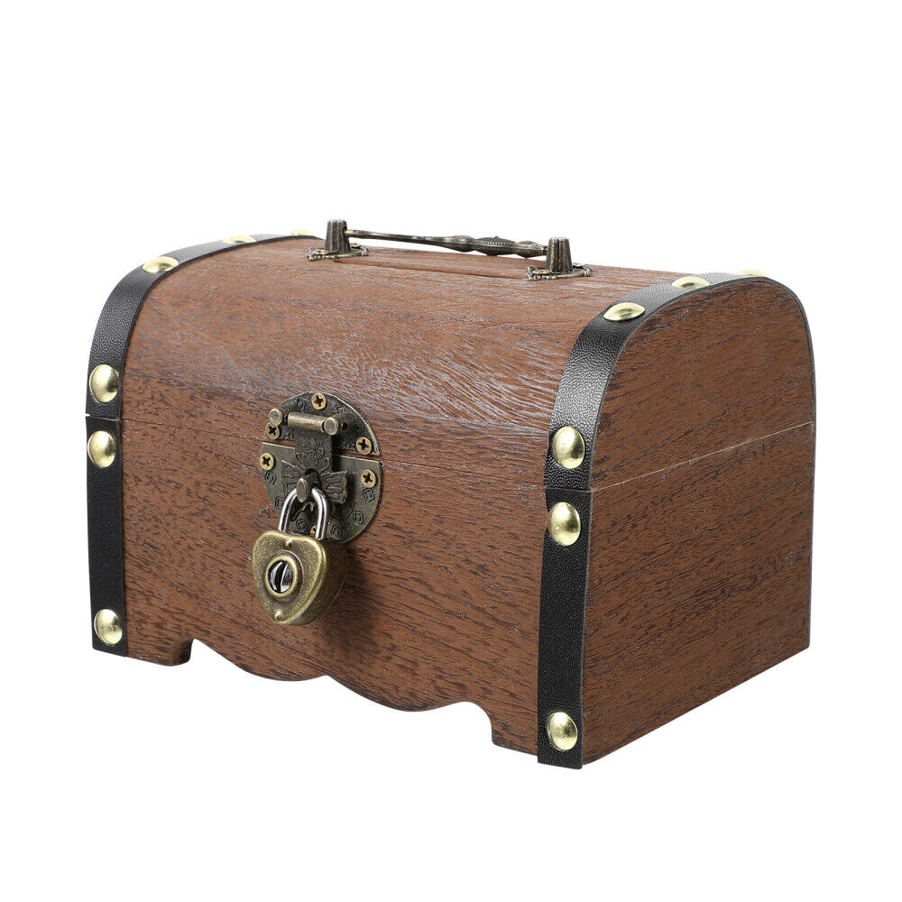 1PC Small Chest Wooden Box Retro Memory Box for Keepsakes Treasure Chest