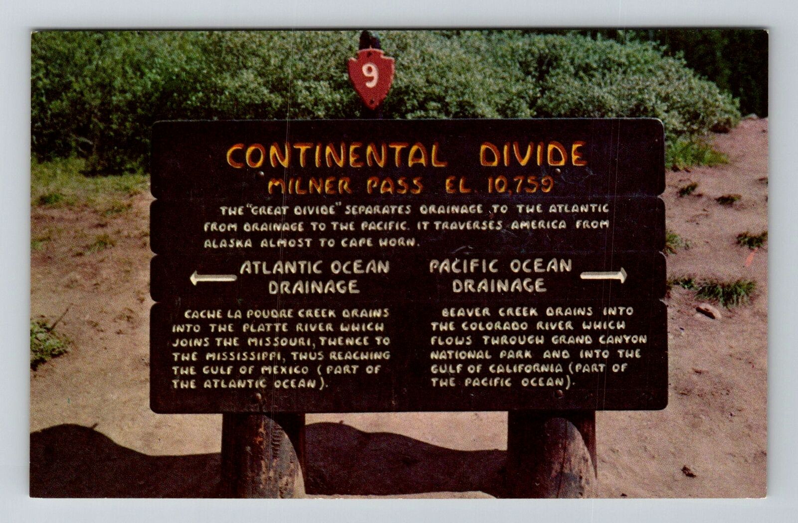 Milner Pass CO-Colorado, Continental Divide, Rocky Mt Natl Park Vintage Postcard