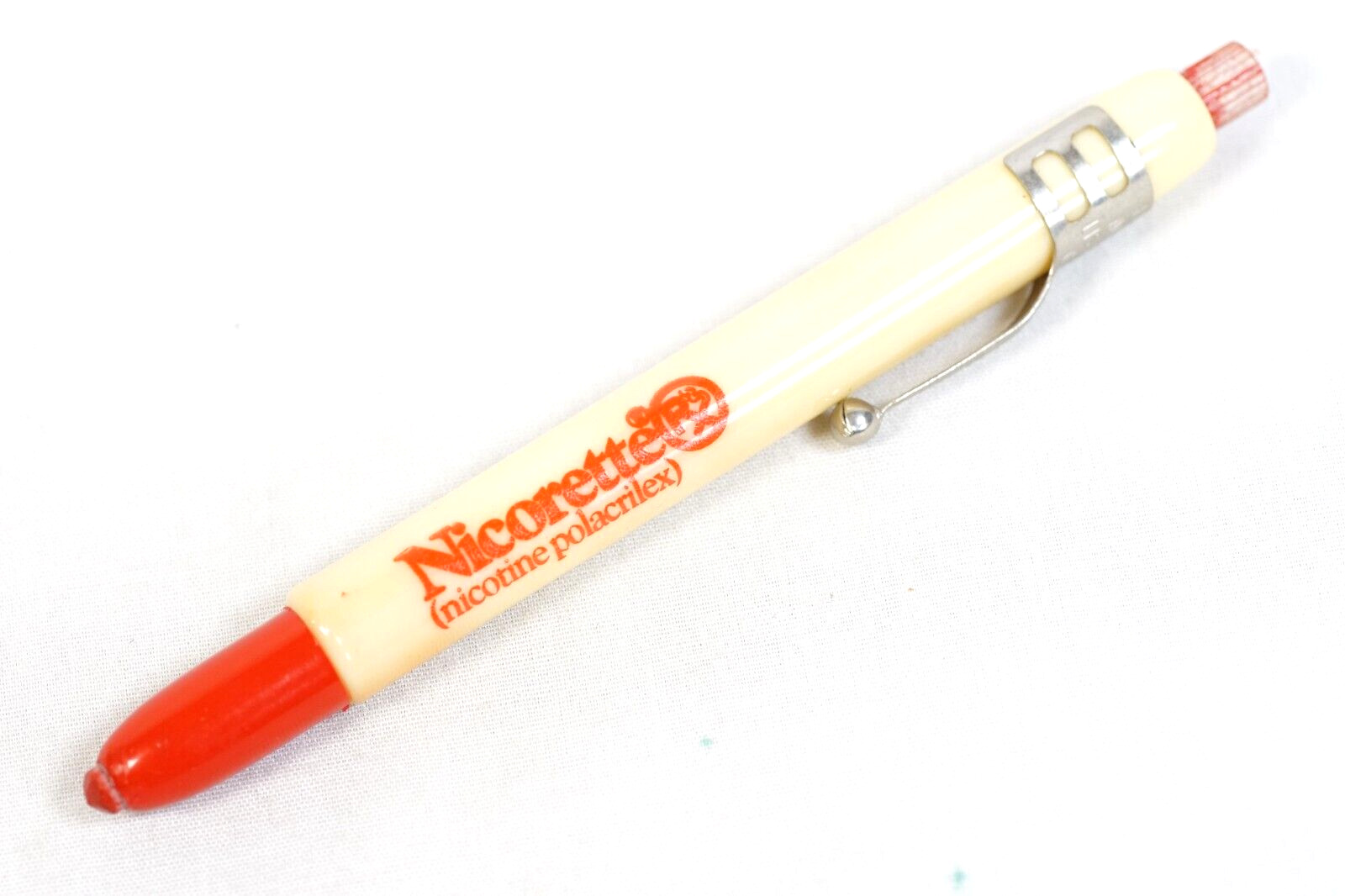 Nicorette Nicotine Polacrilex Pharmaceutical Advertising Red Listo Mark  Pencil