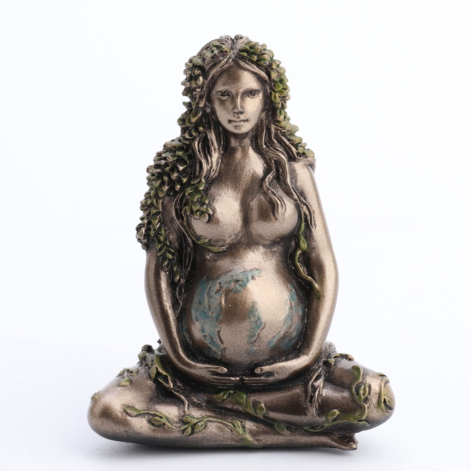 Mother Earth Gaia Sitting Lotus Pose Resin Figurine 2.5 Inch Home Decor Art Gift