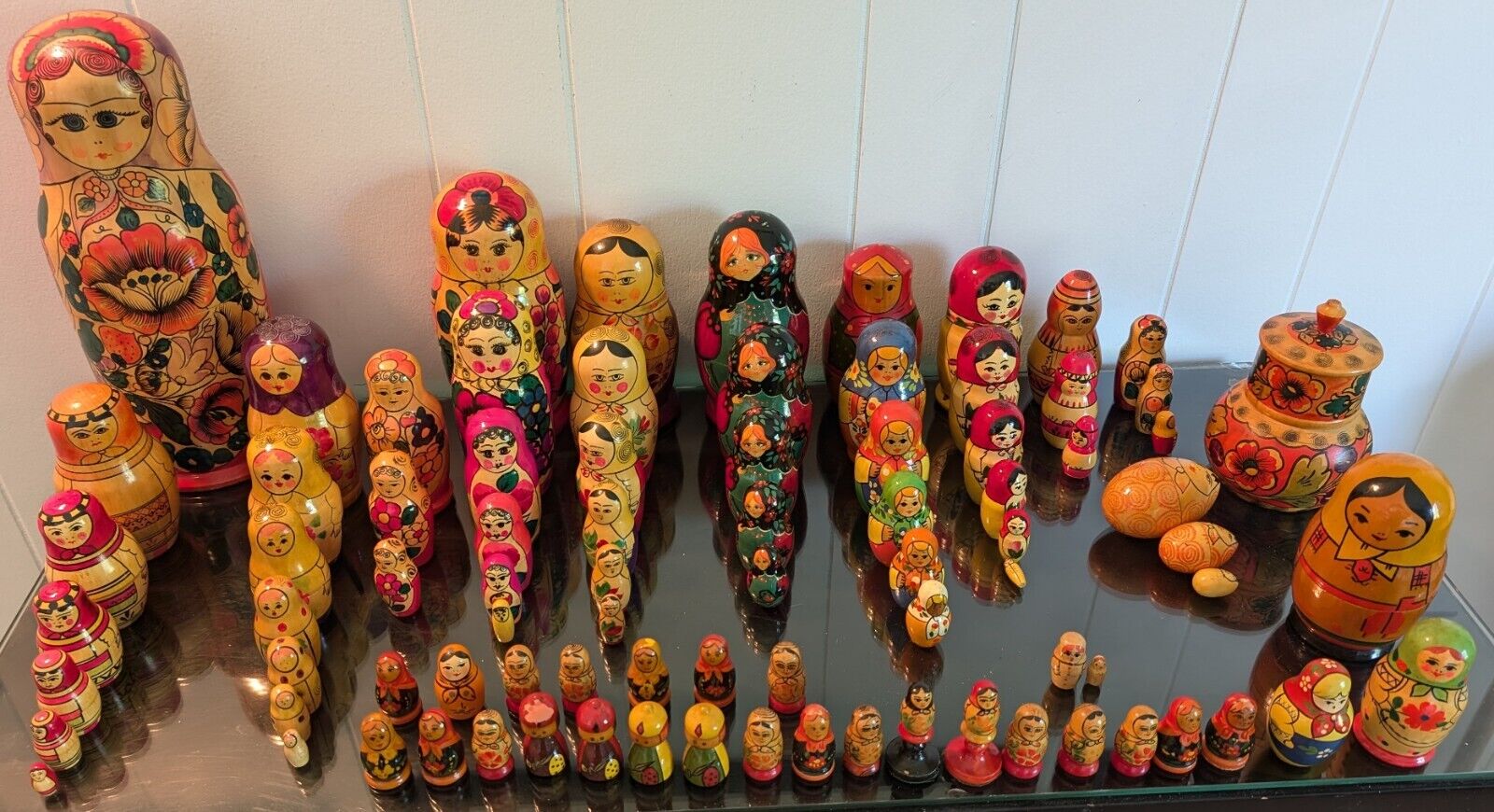 ENTIRE COLLECTION OF VINTAGE RUSSIAN MATRYOSHKA NESTING DOLLS - 85 Pieces RARE