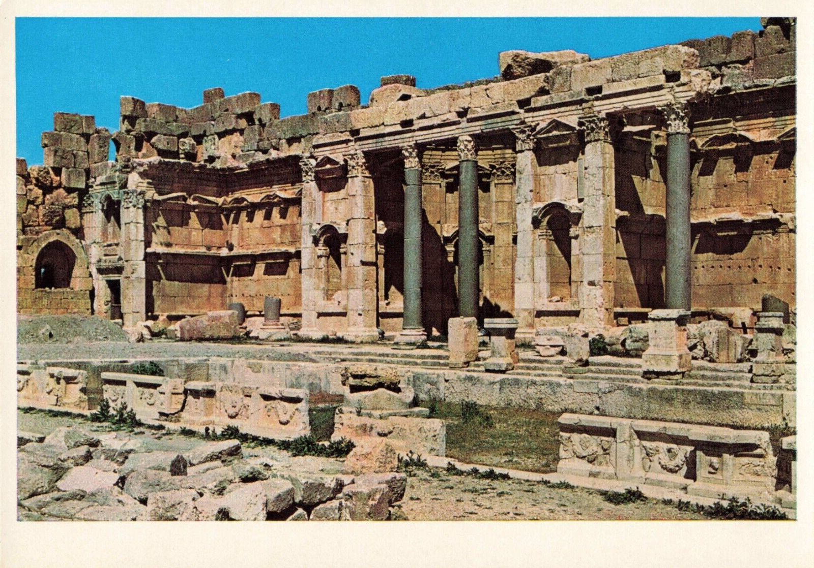 Baalbek Lebanon, Exedra Great Court Ruins, Vintage Postcard
