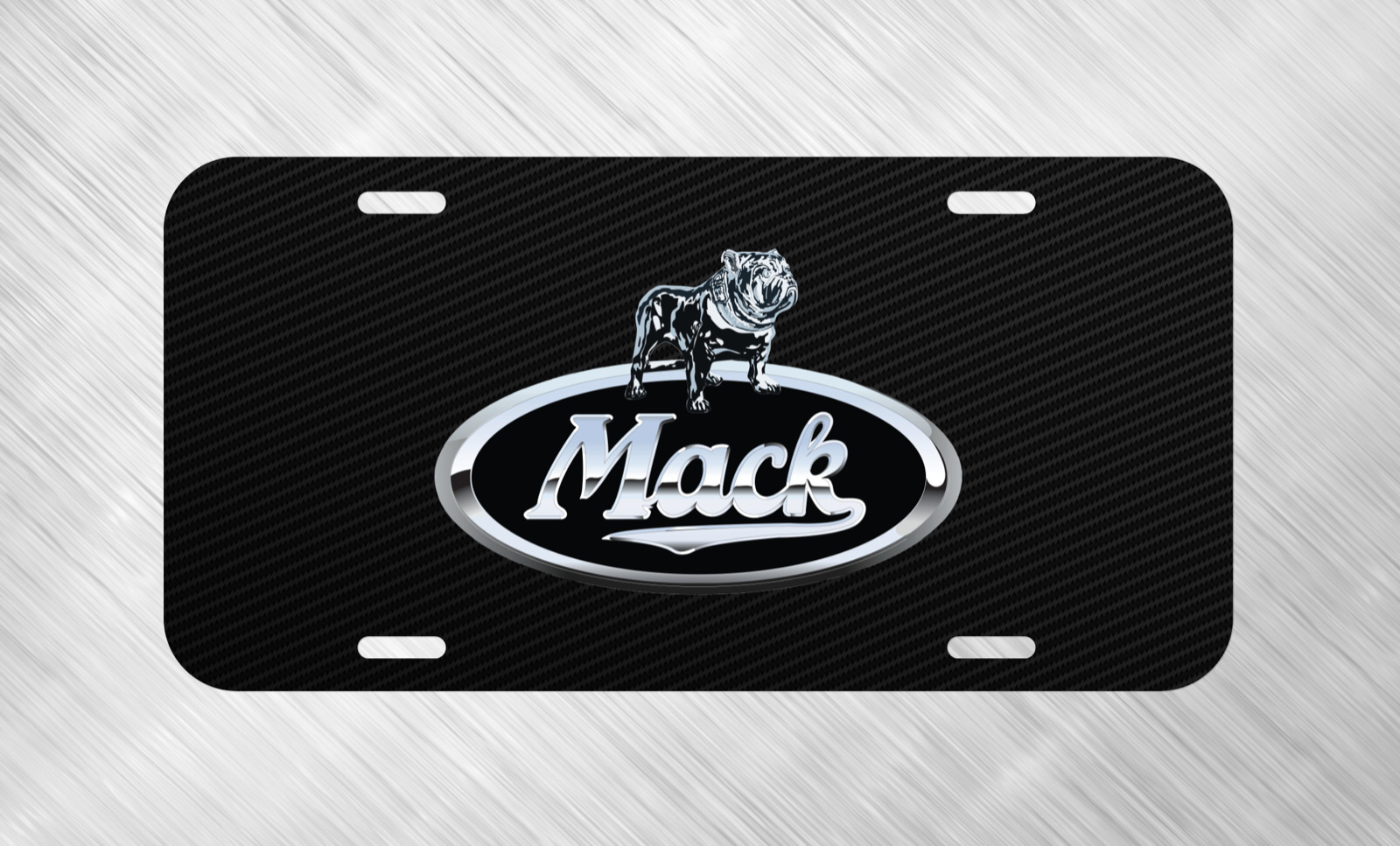 Simulated Carbon For Mack Semi Truck License Plate Auto Car Tag  