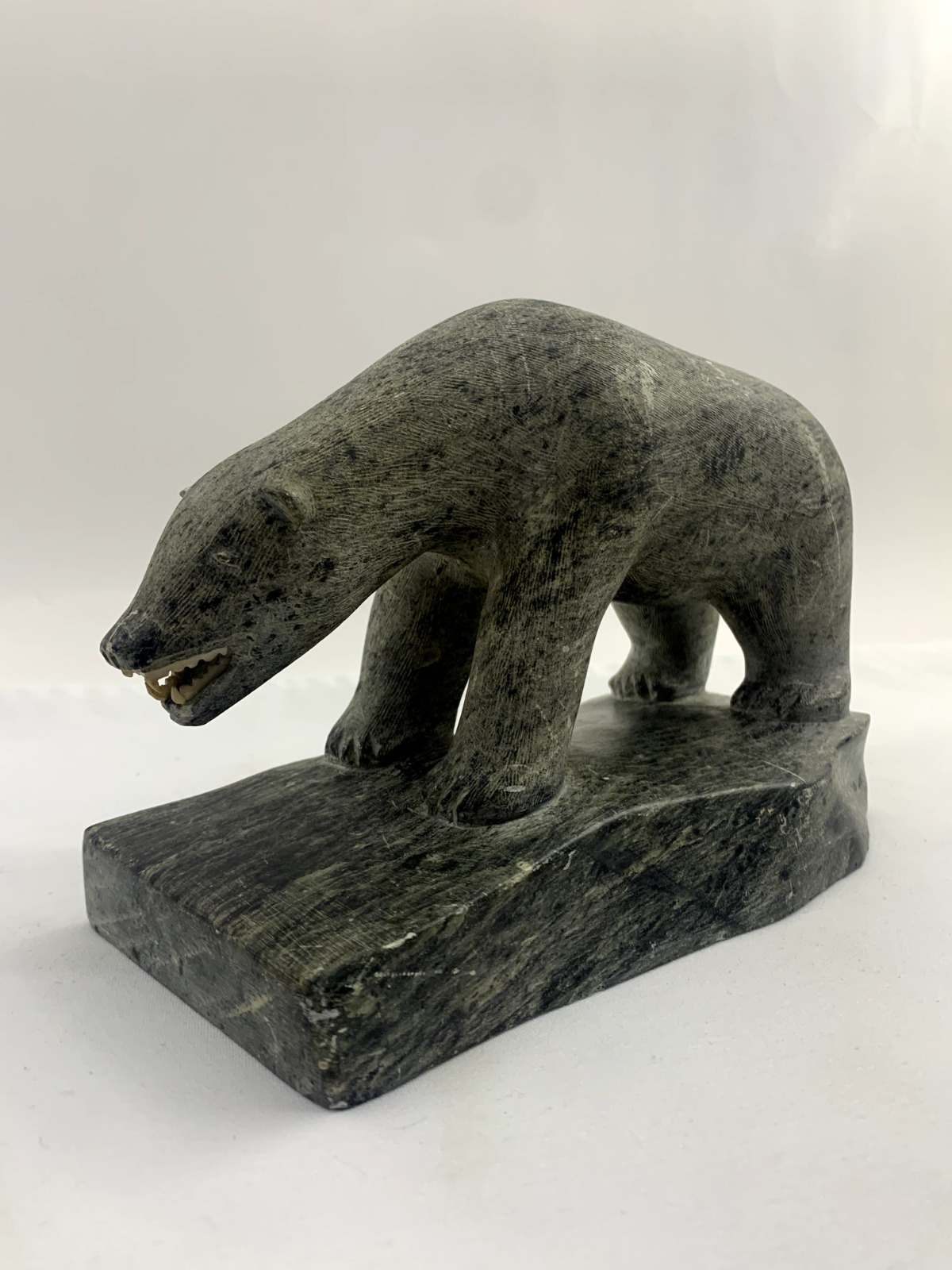 Inuit Soapstone Polar Bear Carving Canada Signed Josephee E6-271