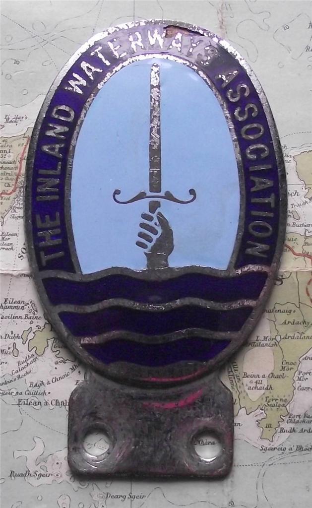 Vintage Car Mascot Badge : The Inland Waterways Association : Enamel B