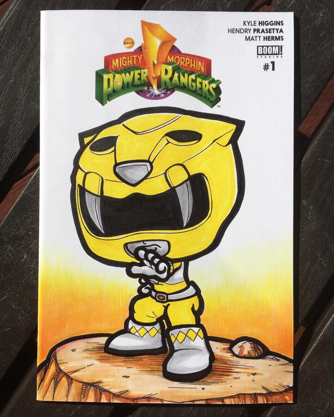 Yellow Ranger - Power Rangers - Original Funko Style Sketch Blank Variant Cover