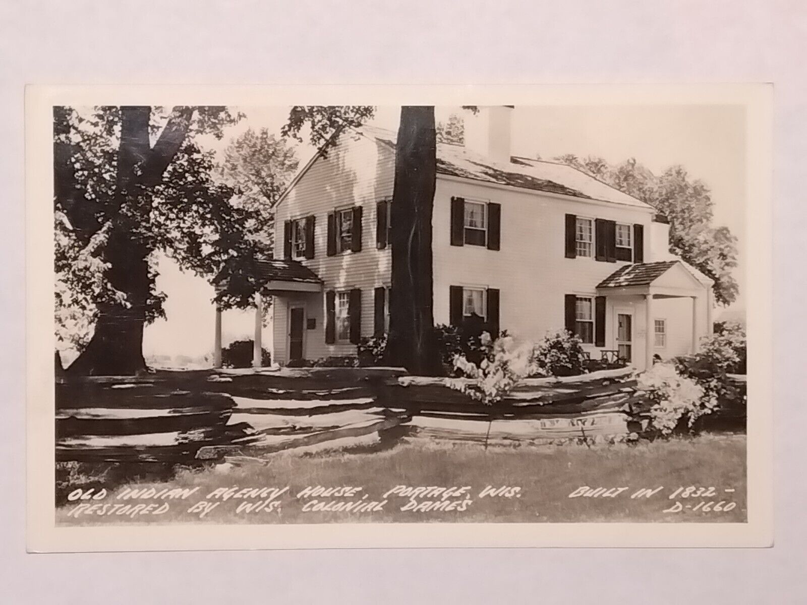 Old Indian Agency House Portage Wisconsin Rppc Postcard