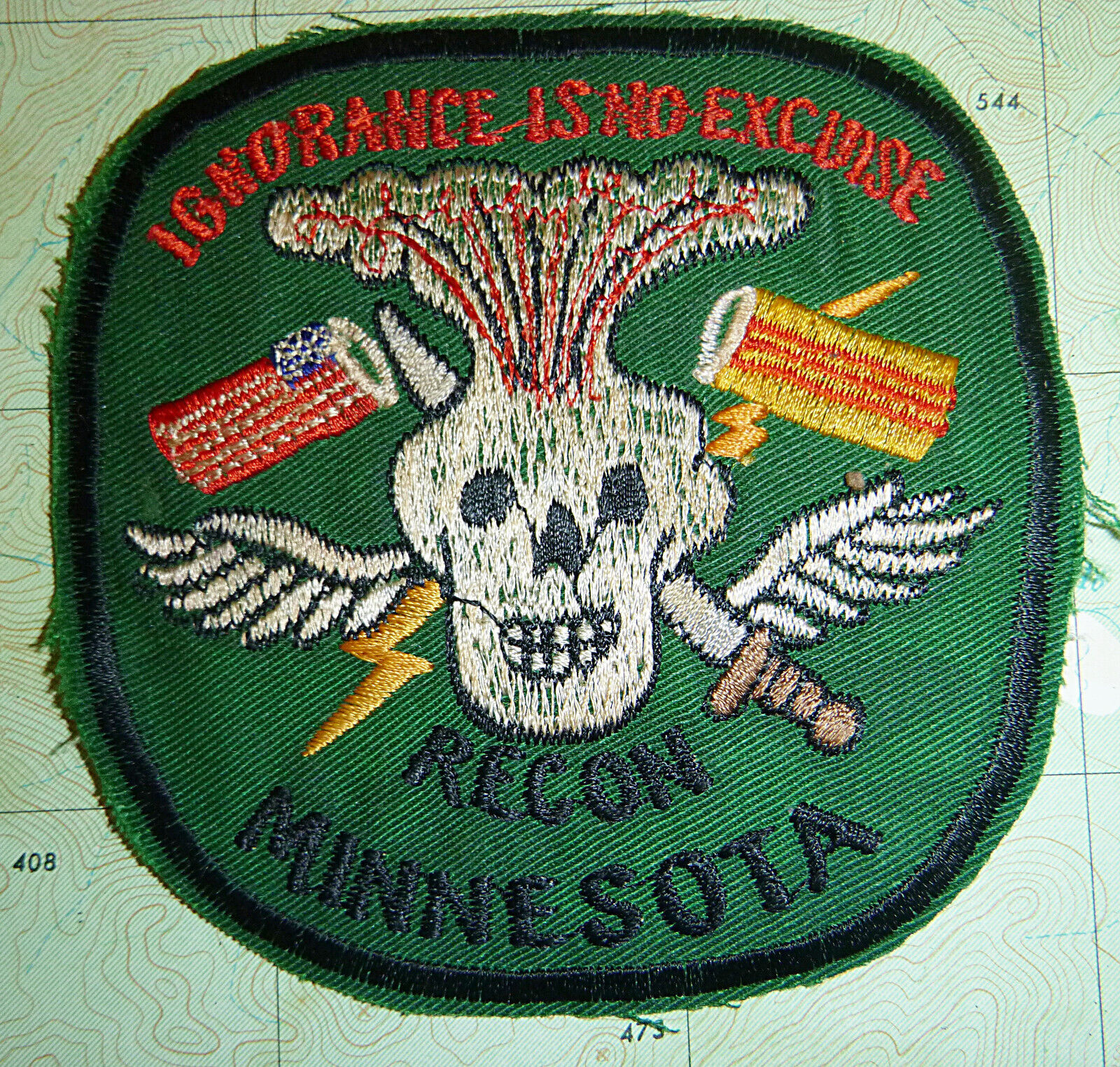IGNORANCE is NO EXCUSE - Patch - Recon Team Minnesota - MACV- Vietnam War, V.469