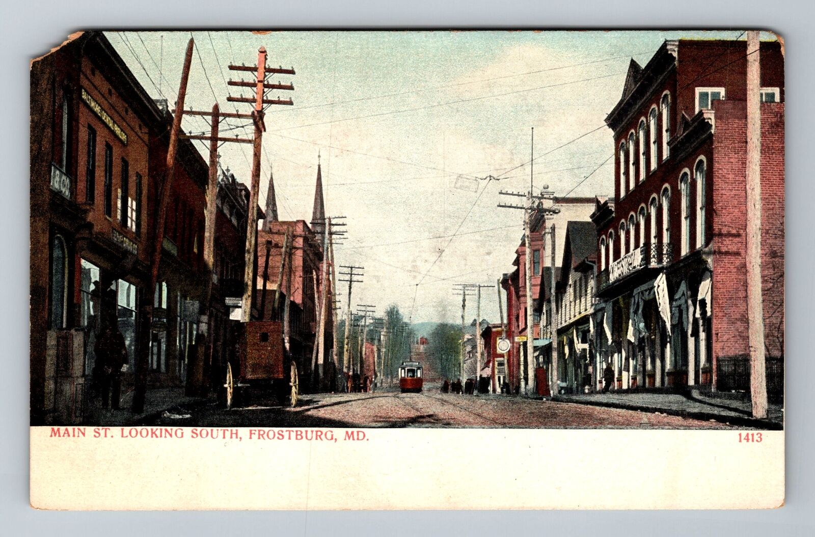 Frostburg MD-Maryland, Main St Looking South Vintage Souvenir Postcard